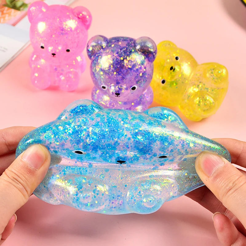 Glitter Gummy Bear Squishy 🐻✨