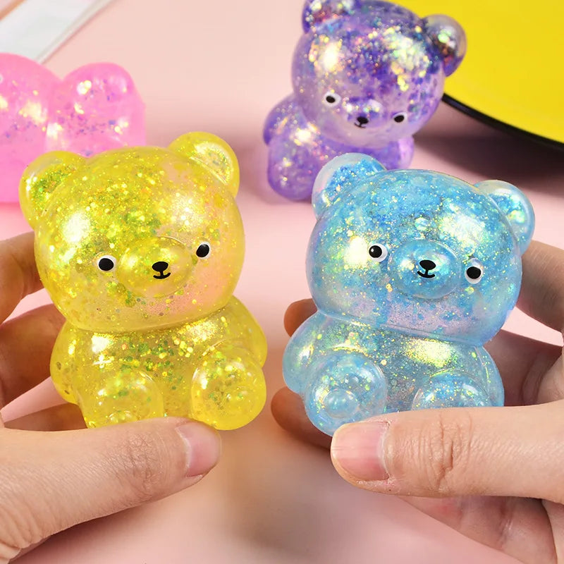 Glitter Gummy Bear Squishy 🐻✨