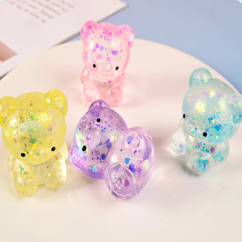 Glitter Gummy Bear Squishy 🐻✨